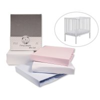 BW 111-229: 2 Pack Fitted Cotton Mini Cot Sheets (50 x 100 cms)